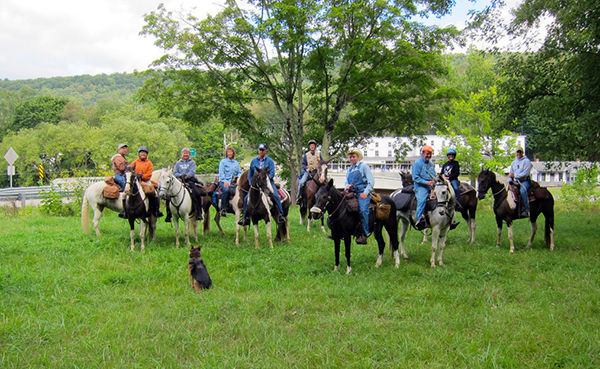 trailhead at Cass WV horses