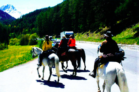 alps horseback riding mountains